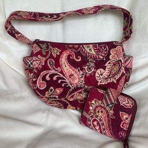 Vera Bradley Piccadilly Plum shoulder bag and matching wallet.
